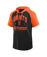 Fanatics Men's Black San Francisco Giants Prime Raglan Short Sleeve Hoodie T-Shirt