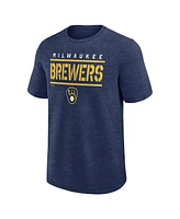 Fanatics Men's Heather Navy Milwaukee Brewers Top Notch T-Shirt