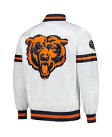 Starter Men's White Chicago Bears Scout Full-Snap Varsity Jacket