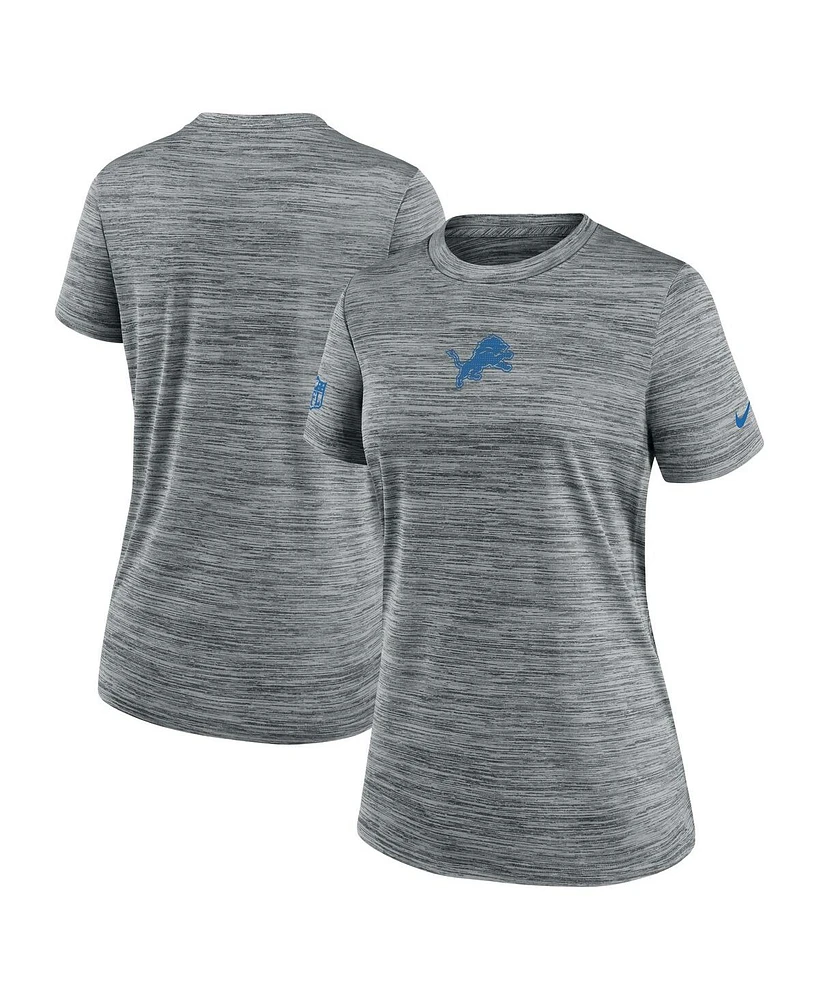 Nike Women's Heather Gray Detroit Lions Offensive Line Velocity Performance T-Shirt