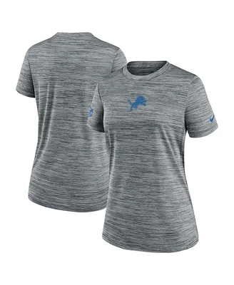 Nike Women's Heather Gray Detroit Lions Offensive Line Velocity Performance T-Shirt