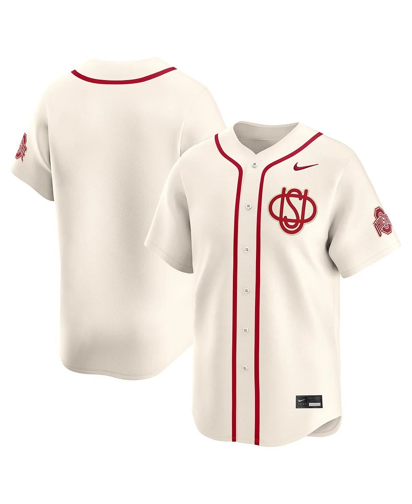 Nike Men's Cream Ohio State Buckeyes Limited Alternate Wordmark Jersey