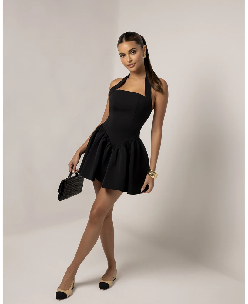 Heiress Beverly Hills Women's Halter Contour A-Line Mini Dress