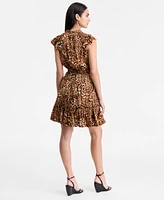 I.n.c. International Concepts Women's Cheetah-Print Flutter-Sleeve Dress, Exclusively at Macy's