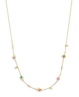 Coach Faux Stone Signature Logo Enamel Cube Strand Necklace