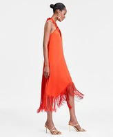 I.n.c. International Concepts Women's Fringe Halter Dress, Exclusively at Macy's