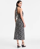 I.n.c. International Concepts Women's Embroidered Cotton Halter Dress, Exclusively at Macy's