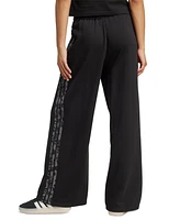 adidas Women's Leopard-Print Stripes Relaxed Wide-Leg Pants