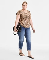 I.n.c. International Concepts Plus Printed Adjustable-Side-Tie Top, Exclusively at Macy's