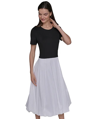 Karl Lagerfeld Paris Women's Bubble Skirt Midi Dress