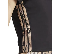 adidas Women's Leopard-Print Trim Slim-Fit T-Shirt