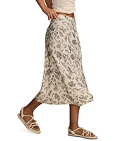 Lucky Brand Women's Sketch-Print Midi Slip Skirt