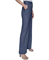 Karl Lagerfeld Paris Women's Pinstriped Wide-Leg Pants