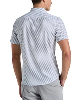 Perry Ellis Men's Slim Fit Short Sleeve Geo Print Button-Down Shirt