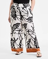 I.n.c. International Concepts Plus Printed High-Rise Pants, Exclusively at Macy's