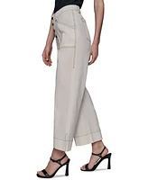 Karl Lagerfeld Paris Women's Stitch-Trimmed Cropped Pants