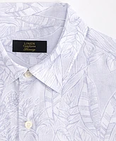 Club Room Men's Elevated Line Regular-Fit Tropical-Print Button-Down Linen Shirt, Exclusively at Macy's