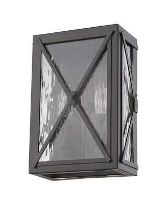 Burnished Cross Water Glass Outdoor Light – Decorative Outdoor Wall Fixture