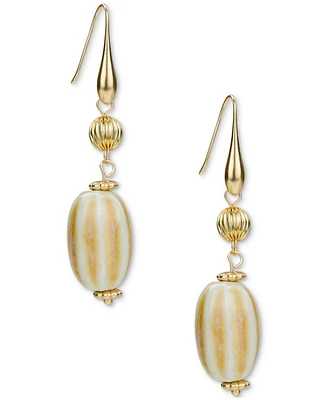 Patricia Nash Gold-Tone Mixed Bead Double Drop Earrings
