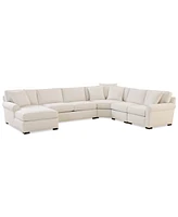 Radley Roll Arm 148" 5-Pc. Fabric Chaise Sectional with Wedge, Exclusively at Macy's