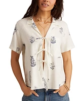 Lucky Brand Women's Floral-Print Tie-Front Shirt