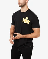 True Religion Men's Short Sleeve Mix Media Sticker T-Shirt