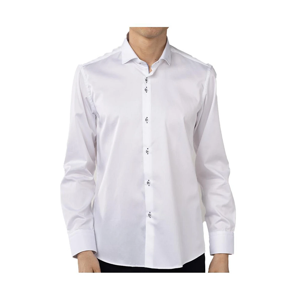 Luchiano Visconti Men's Solid White Shirt