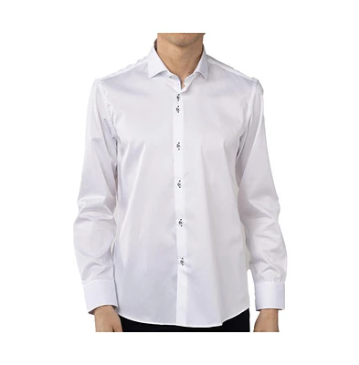Luchiano Visconti Men's Solid White Shirt