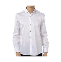 Luchiano Visconti Men's Solid White Shirt