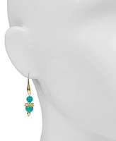 Patricia Nash Gold-Tone Color Bead Double Drop Earrings