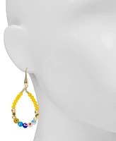 Patricia Nash Gold-Tone Mixed Bead Tear-Shape Drop Earrings