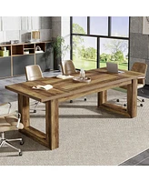Tribesigns Conference Table, 5 ft Meeting Room Table with Solid Wooden Base, Large