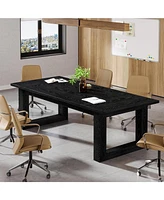 Tribesigns Conference Table, 5 ft Meeting Room Table with Solid Wooden Base, Large