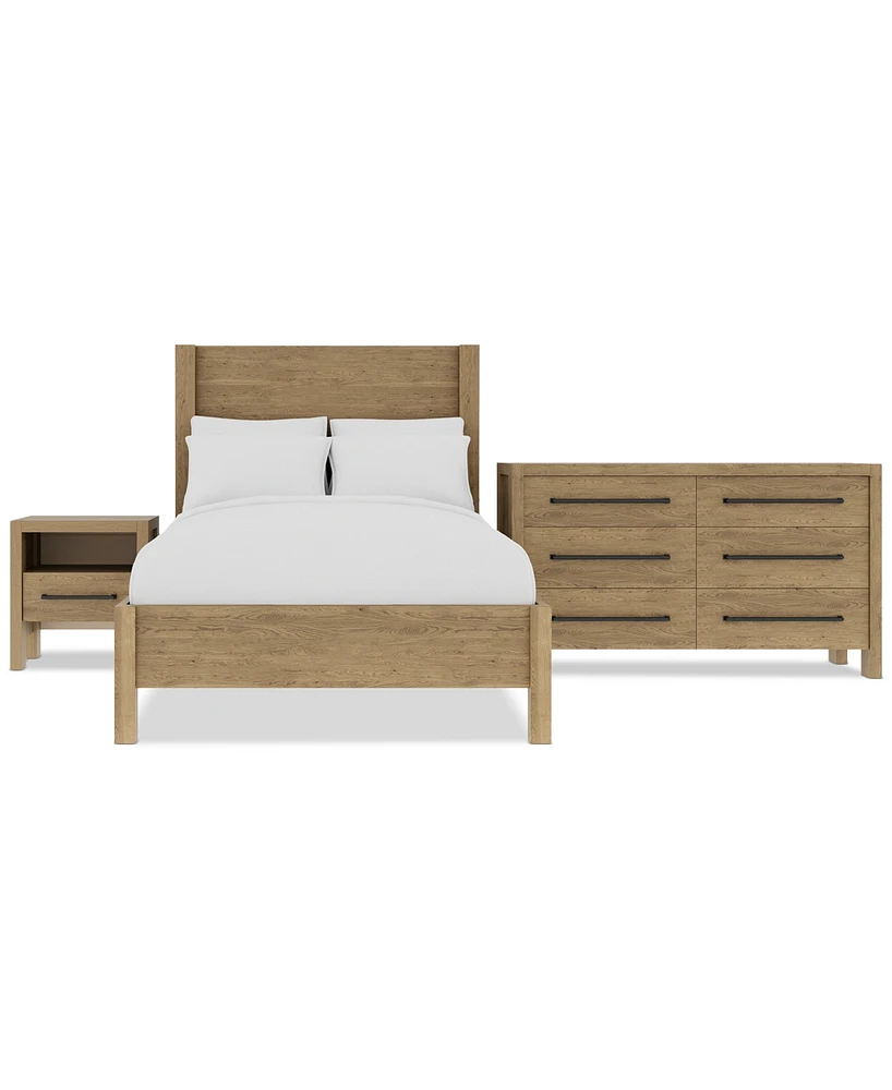 Davie 3-Pc. Full Set (Panel Bed, Dresser & 1-Drawer Nightstand)