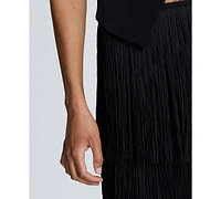 Kenneth Cole Women's Tiered Fringe Back-Zip Skirt