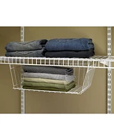 ClosetMaid 17 In Wide Hanging Basket for Wire Shelving Organizer, White (2 Pack)