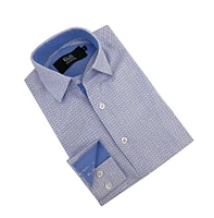 Elie Balleh Little Boys White Blue Printed Button-Down Slim Fit Shirt