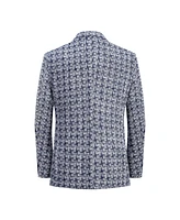 Elie Balleh Boys Navy Slim Fit Houndstooth Blazer
