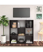 ClosetMaid 9 Cube Wood Stackable Open Bookcase Display Shelf Organizer