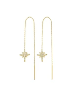 Spero London Northernstar Starbust Sterling Silver Chain Drop Earrings