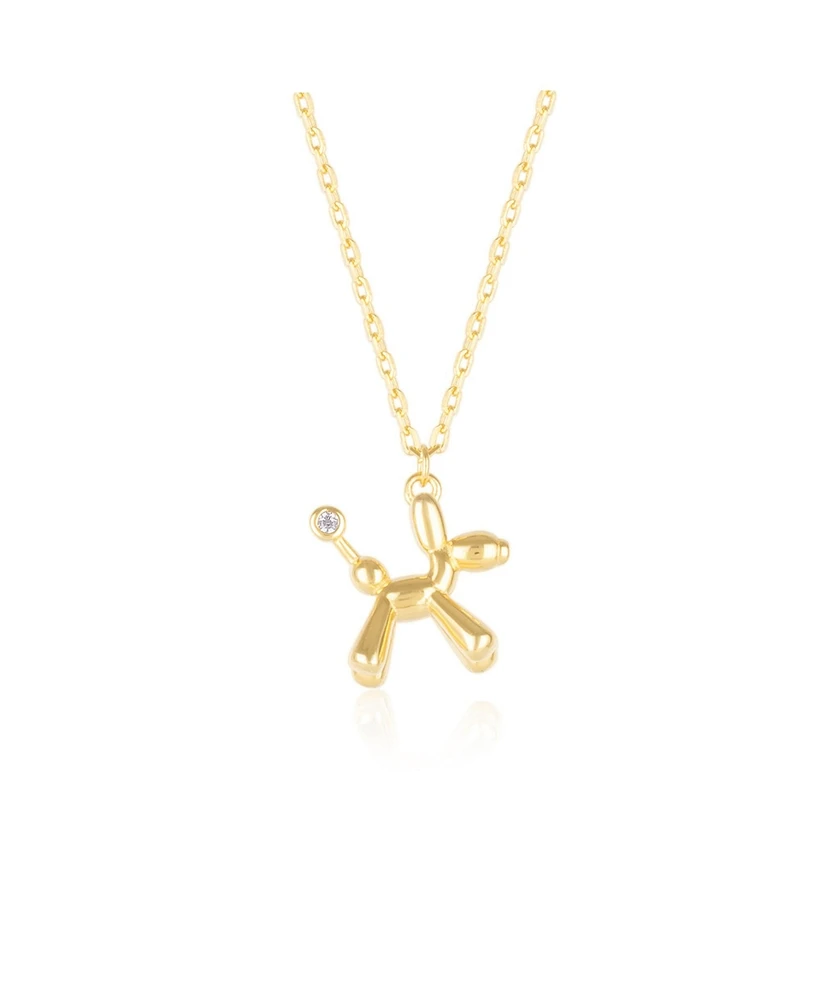 Spero London Balloon Dog Poodle Necklace Sterling Silver