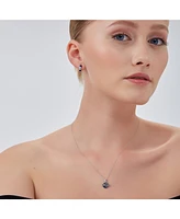 Spero London Blue Saturn Jewelled Sterling Silver Necklace
