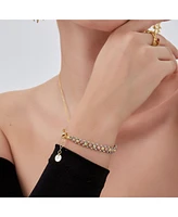 Spero London Dorissa Multi Bead Semi Chain Sterling Silver Bracelet