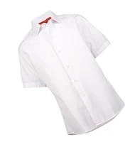 Elie Balleh Big Boys White Short Sleeve Polka Dot Slim Fit Shirt