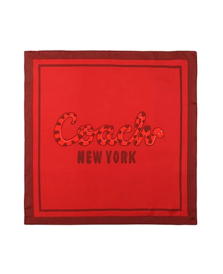 Coach Women's Script Snake Printed Bandana Scarf