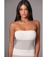 Jluxlabel Women's Striped Strapless Midi Dress