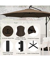 10 Feet Patio Umbrella with 112 Solar-Powered Led Lights