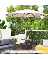 175 Lbs Outdoor Fillable Umbrella Base with Table Tray