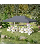 10 x 20 Ft Pop-up Canopy Tent with Carrying Bag-Gray
