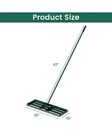 30 x 10 Inch Lawn Leveling Rake with Ergonomic Handle